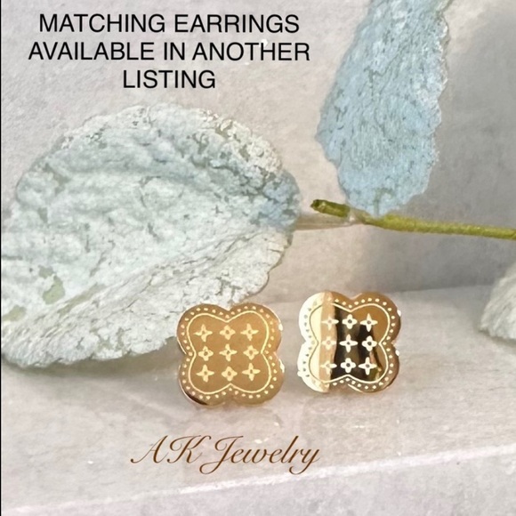 💎Clover Necklace 18k Clover, Flower, Design Matching Bracelet - Picture 6 of 7